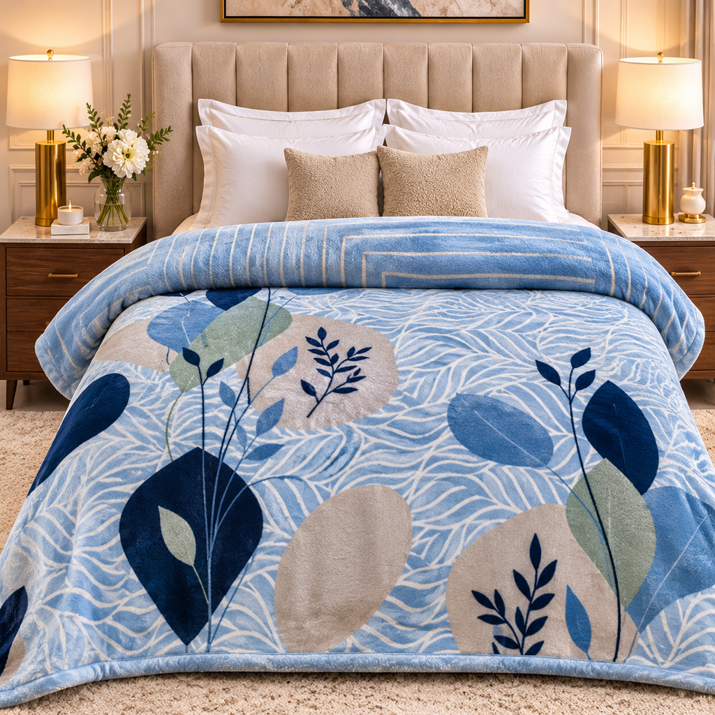 Olive Three-Ply Double Blanket