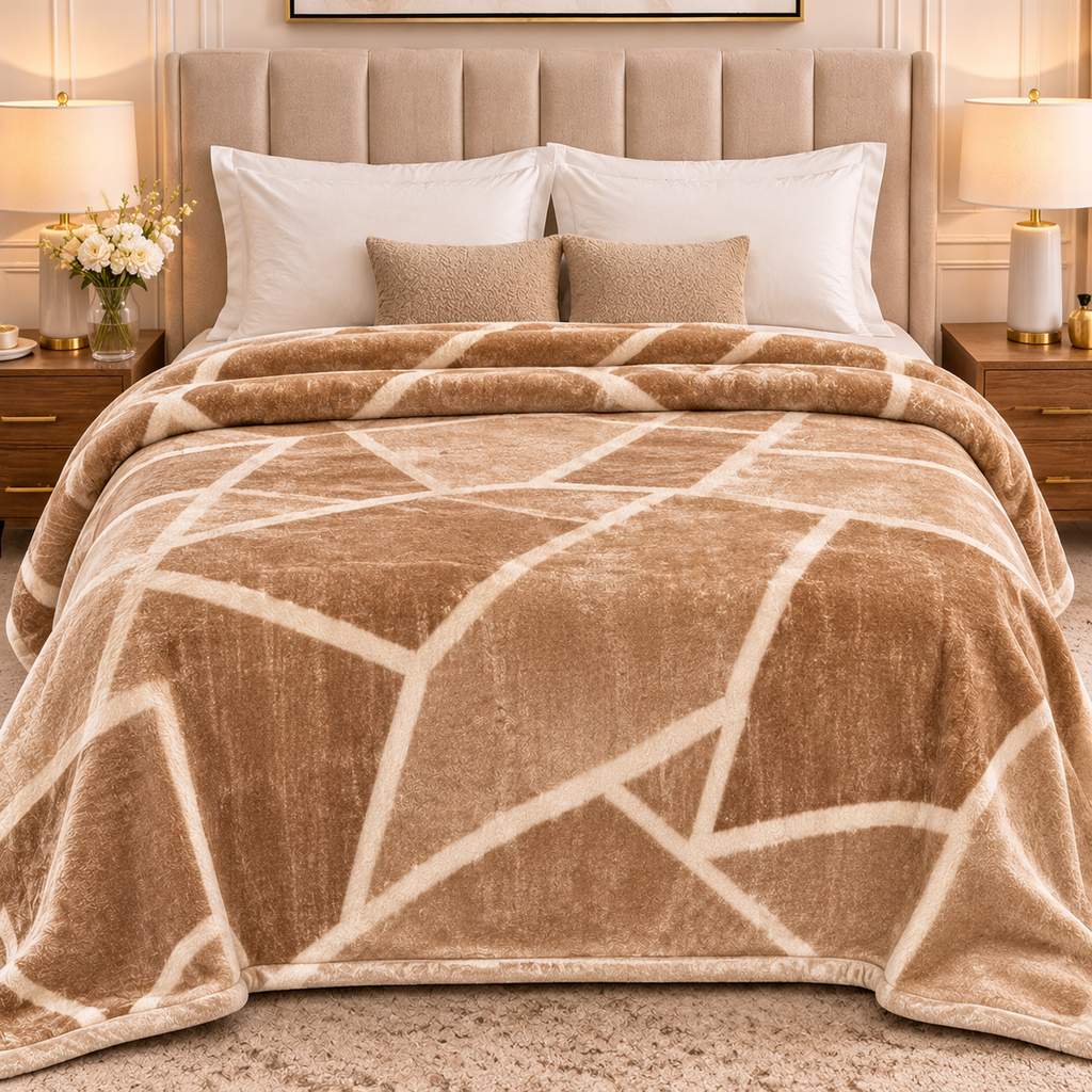 Olive Three-Ply Double Blanket