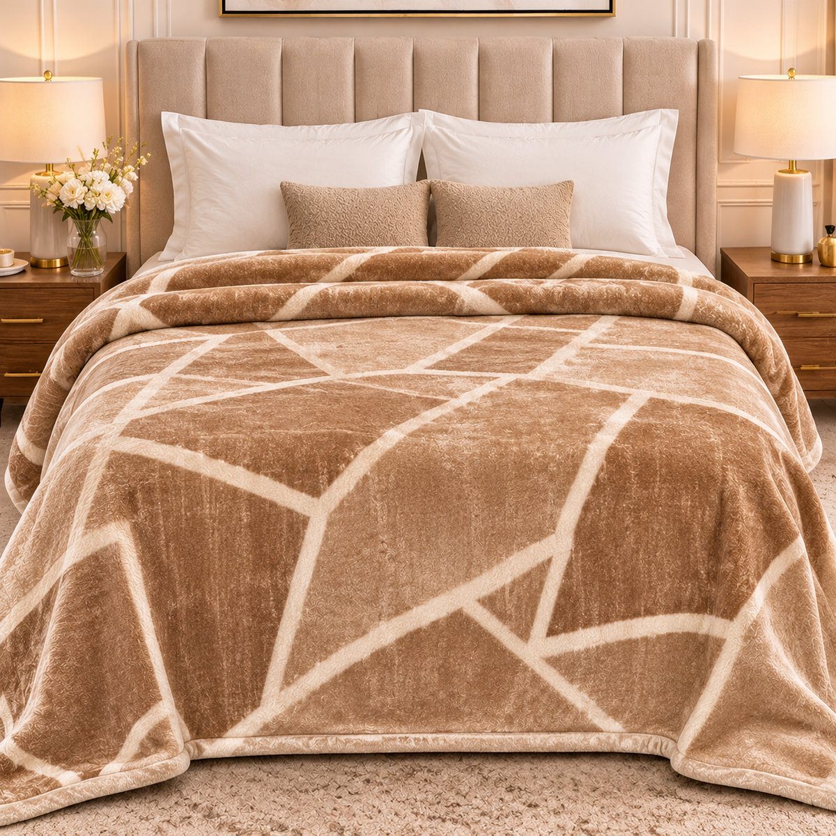 Olive Three-Ply Double Blanket